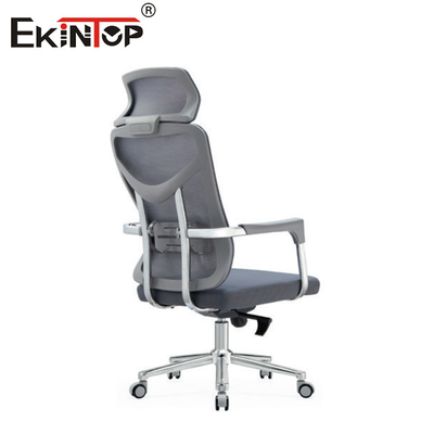 Baş destekli ve örgü kumaş metal bacaklı ergonomik ofis sandalyesi