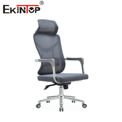 Baş destekli ve örgü kumaş metal bacaklı ergonomik ofis sandalyesi