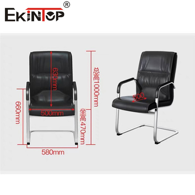 OEM Siyah Deri Ofis Koltukları ve Metal Çerçeve İş Tarzı