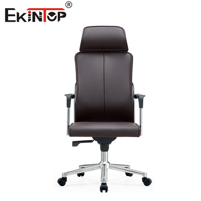 Yüksek Sırt Deri Ofis Sandalyesi Koltuk Desteleri Döner Fonksiyon Modern Stil