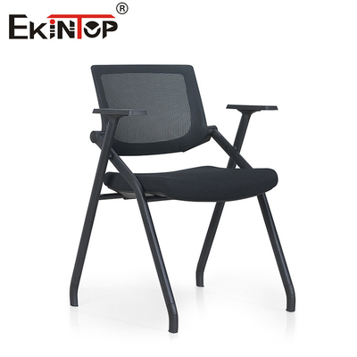 Modern Tarzda Katlanabilir Kolçaklı Siyah Mesh Eğitim Koltuğu