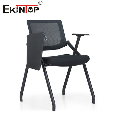 Modern Tarzda Katlanabilir Kolçaklı Siyah Mesh Eğitim Koltuğu