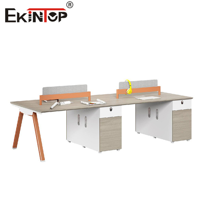 Modern Stil Tasarım 4 Kişilik Personel İş İstasyonu, Özelleştirilebilir Saklama Dolabı