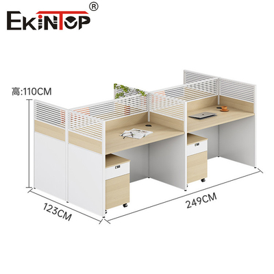 Gizlilik Ekran Panelli Ahşap Modern Stil Çalışan Masası İş İstasyonu