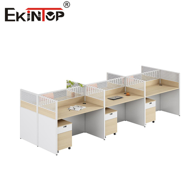 Ahşap malzeme depolama dolabı ile modern stil modüler çalışma istasyonu