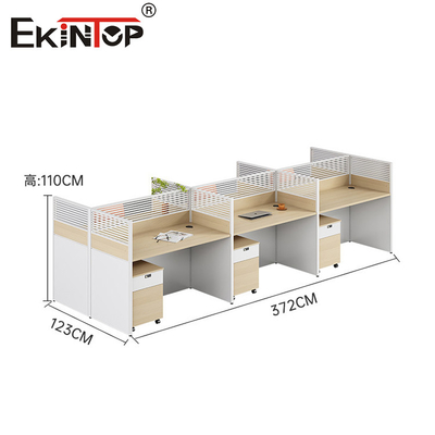 Ahşap malzeme depolama dolabı ile modern stil modüler çalışma istasyonu