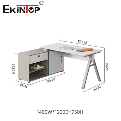 Yüksek Kaliteli Ceviz Rengi Modern Tarzı L Şekilli Ofis Masası