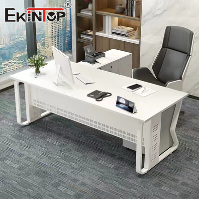 Minimalist Tarzı Beyaz Ofis Masası Mobilya Tasarımcı Masa Ergonomik