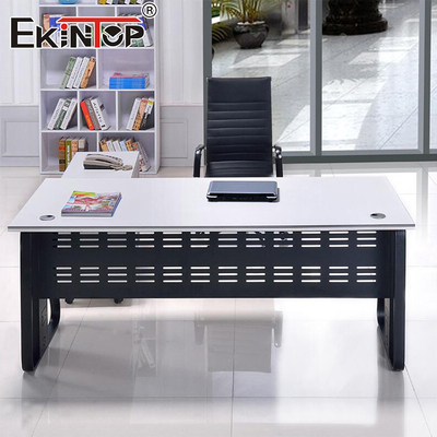 Minimalist Tarzı Beyaz Ofis Masası Mobilya Tasarımcı Masa Ergonomik