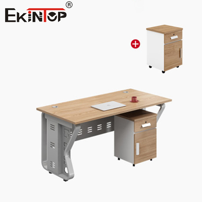 Yüksek Kaliteli Klasik Tarzı Ofis Masası Metal Çerçeve Katı Meşe Üstü