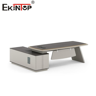 Depo dolabı ile L şeklindeki ofis masası Modern tasarımlı özel masa