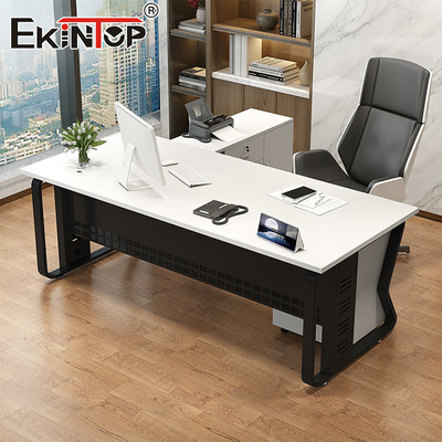 Beyaz Ev Ofisi Masaüstü Modern Stil Ahşap Malzeme Özel Masaüstü