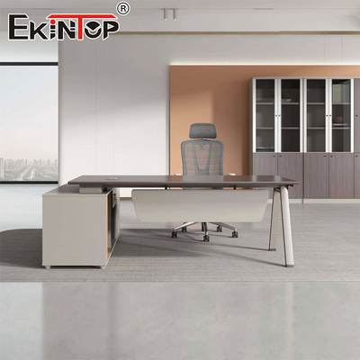Endüstriyel Tarzı Metal Çerçeve Ofis Masası Yöneticisi Masa Masası Akasya Ahşap Masa