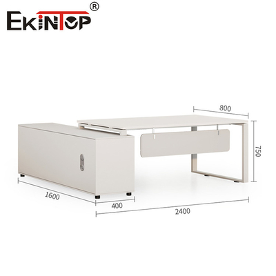 Özel Tasarımla Özel Beyaz Ofis Masası Minimalist Tarzı Modern Masa