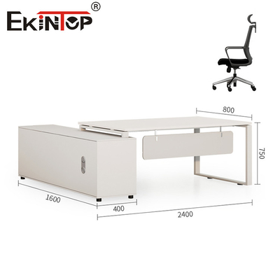 Özel Tasarımla Özel Beyaz Ofis Masası Minimalist Tarzı Modern Masa