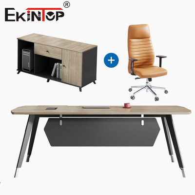 En kaliteli ofis masası sandalyesi özel ticari tarzı yönetim masası çekmecelerle