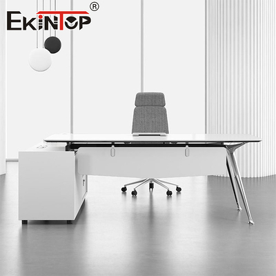 Minimalist Tasarım Beyaz Ofis Masası Ofis Alanı Takımı Özel Yapılmış