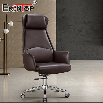 Modern Stil Yüksek Sırt Deri Ofis Sandalyesi Tasarım Ergonomik Yazma Sandalyesi
