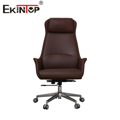 Rahat Kahverengi Deri Ofis Koltuğu Klasik Stil Mobilya Ergonomik Çizim Koltuğu