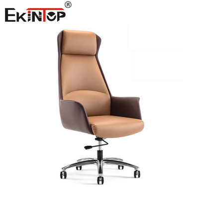 Yüksek Sırt PU Deri Ofis Sandalyesi Modern Stil Tasarımı Ergonomik Yazma Sandalyesi