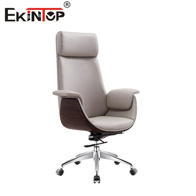 Modern Stil Yöneticisi Tekerlekli Deri Ofis Sandalyesi Ergonomik Yazma Sandalyesi