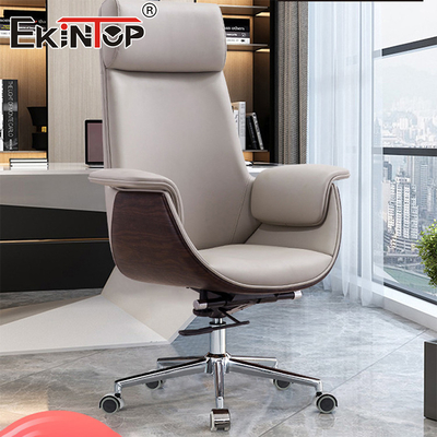 Modern Stil Yüksek Sırtlı Beyaz Deri Ofis Sandalyesi Ev Ofis Masa Sandalyesi