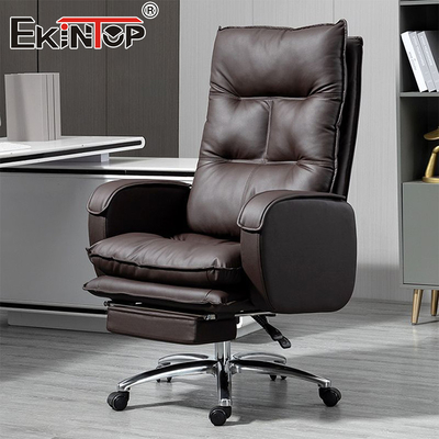 Yüksek Kaliteli Ergonomik Uzanmış Deri Ofis Koltuğu Ev Ofis Masası Sandalyesi