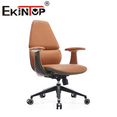 Dönüştürülebilir Ergonomik Ofis Yönetim Sandalyesi Düzenlenebilir Koltuk Destesi ile Deri Kulüp Sandalyeleri