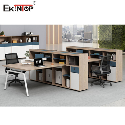 Ahşap Hücre Ofis İş İstasyonu İki Renkli Dikişsiz Dikiş OEM