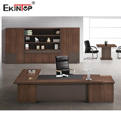 Ev Ofis Modern Stil OEM ODM için Kahverengi Yönetici Ahşap Bilgisayar Masaları
