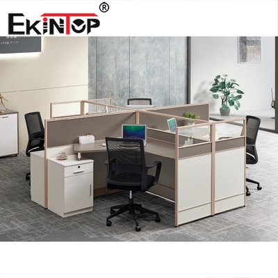 Ticari Modern 4 Kişilik Ofis İş İstasyonu Mobilyaları ISO9001 Sertifikalı