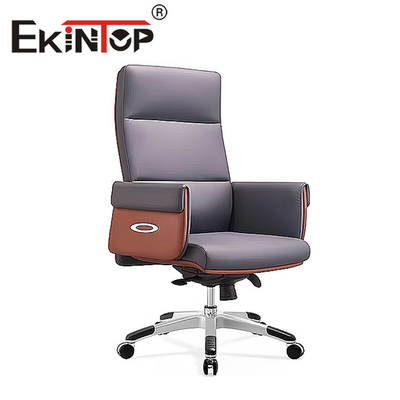 Ergonomik Yönetici Deri Sandalye PU Malzeme Döner Ayarlanabilir