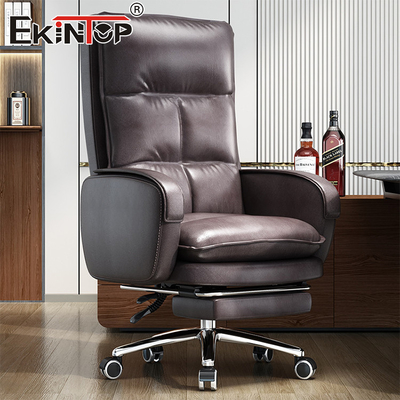 Modern Stil Yüksek Arka Deri Sandalye Ergonomik Tasarım Ev Ofis Masası Sandalyesi